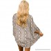 Women's Snake Print Puff Sleeve Chiffon Kimono Cardigan Loose Cover Up Casual Blouse Tops Brown B07MNX5SHD
